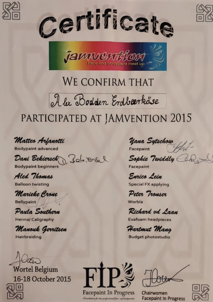 Jamvention Zertifikat