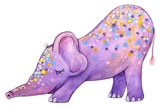 Elefant Illustration in Yogaposition